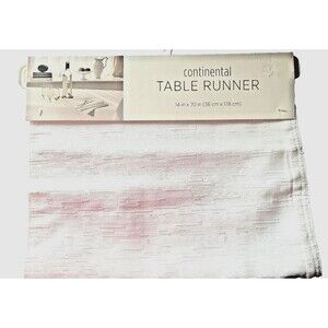 Bardwil Continental Collection White Table Runner Polyester Easy Care 14x70